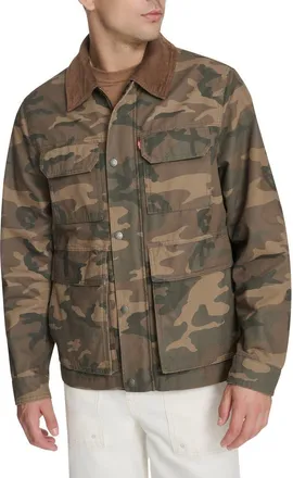 Levi's Corduroy Collar Cotton Canvas Jacket in Faded Camo at Nordstrom, Size Xx-Large