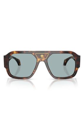 Versace 56mm Square Sunglasses in Havana /Blue at Nordstrom