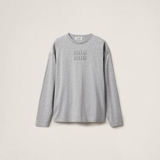 Miu Miu Cotton T-shirt with embroidered logo