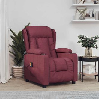 vidaXL Vidaxl Sill&oacute;n De Masaje De Tela Rojo Tinto