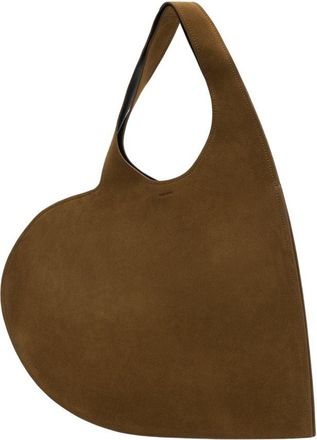 Coperni Womens Double Heart Shoulder Bag Brown Calfskin