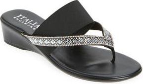Italian Shoemakers Calver Wedge Sandal in Black at Nordstrom Rack, Size 10