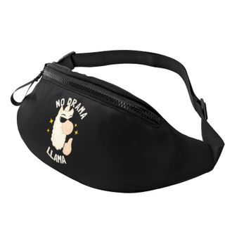 Generic No Drama Llama Waist Pack Belt Bag Fashion Crossbody For Cycling Workout Hiking 14X35Cm