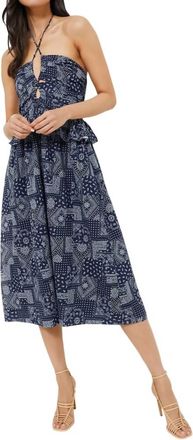 En Saison Daytona Midi Dress In Navy White