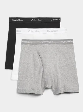 Calvin Klein Mens 5 solid boxer briefs Cotton Classic 3-pack