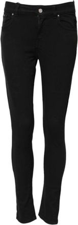 Dolce & Gabbana Zwarte Skinny Denim Jeans met rits - Dames - Skinny Jeans - Zwart - XS - Denim - Jeans