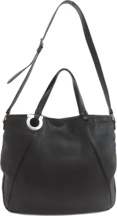 Ferragamo Black Leather Tote Bag (Pre-Owned)