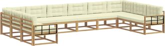 vidaXL Conjunto De Sof&aacute;s De Exterior 10 Uds. Blanco Y Crema Vidaxl
