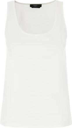 Max Mara Cotton Top - Dames - Tops zonder mouwen - Wit - L - Katoen - Tops