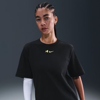Nike Womens Aja Wilson Loose Short-Sleeve T-Shirt in Black | HQ1696-011