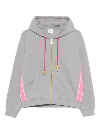 Casablanca zip side stripe hooded top - Grey