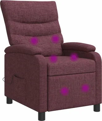 vidaXL Silla De Masajes Reclinable Morado Tela Vidaxl