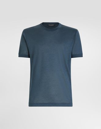 Dolce & Gabbana Silk Jersey T-shirt - Man T-shirts And Polos Grey 44