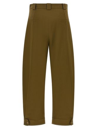 Max Mara Stretch Cotton Canvas Trousers - Green