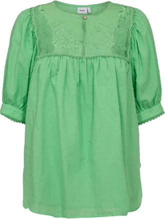 N&uuml;mph Zomerse Groene Blouse voor Vrouwen - Dames - Blouses - Groen - S - Katoen - Overhemden