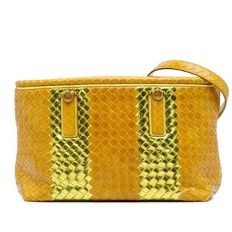 Bottega Veneta Pre-owned Shoulder Bags, female, Yellow, Size: ONE SIZE Pre-owned Leather Shoulder Bag