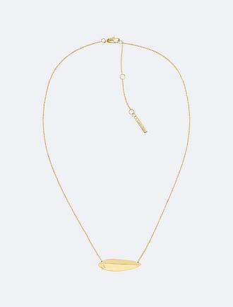 Calvin Klein Womens Sculptural Contour Necklace - Metallic - OS