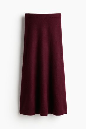 H&M Ausgestellter Strickjupe - Red