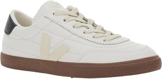 Veja Unisex White Low Top Sneakers With Logo Patch Leather Trainers
