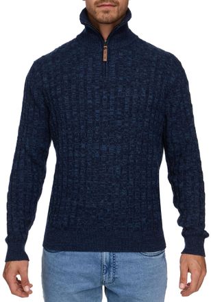 Indicode Troyer INDICODE Rufus, Herren, Gr. L, blau (navy), Strick, Obermaterial: 100% Baumwolle, unifarben, regular fit h&uuml;ftlang, Rippb&uuml;ndchen, Pullover Troye