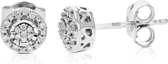 Vir Jewels 1/10 cttw Lab Grown Diamond Composite Earrings in Sterling Silver With Push Backs For Women