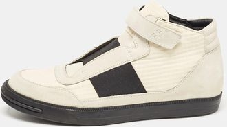 Tod's Tods Grey/white Fabric And Suede High Top Sneakers