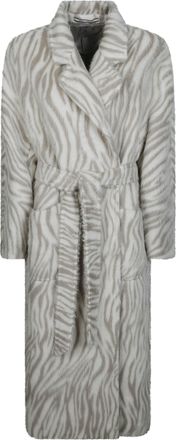 Tagliatore Charlize Animal-Inspired Belted Long Coat