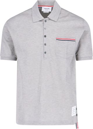 Thom Browne pique Pocket Logo Polo Shirt