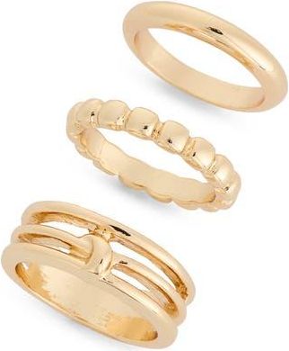 Nordstrom Rack 3-Pack Stackable Ring Set in Gold at Nordstrom Rack, Size Medium/large
