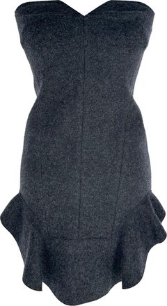 Isabel Marant Sweetheart Tube Mini Dress in Grey Wool