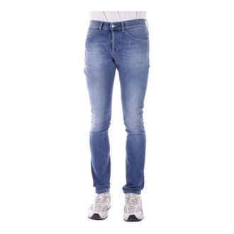 Dondup Denim Jeans with Logo Back Pocket - male - Dondup - Slim Fit Jeans - Blue - W38 - Jeans