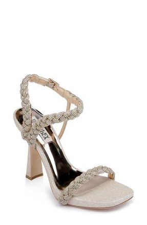 Badgley Mischka Fennel Ankle Strap Sandal in Soft Gold at Nordstrom Rack, Size 5.5