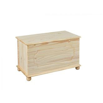 Dmora Panca contenitore, in pino massello color naturale, cm 89x47x53, con imballo rinforzato - Dmora