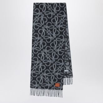 Loewe Sciarpa nera/grigia in misto alpaca e lana