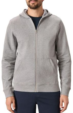 Pact Organic Brushed Fleece Zip Hoodie in Heather Grey at Nordstrom, Size Medium