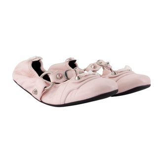 Balenciaga Womens City Ballerinas Ballet Pink Lambskin