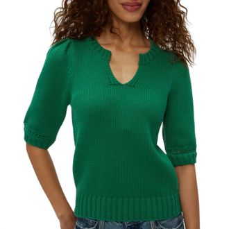 Michael Stars Rosanna Puff Sleeve Sweater In Palm