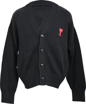 Ami Ami De Coeur Cardigan in Black Wool
