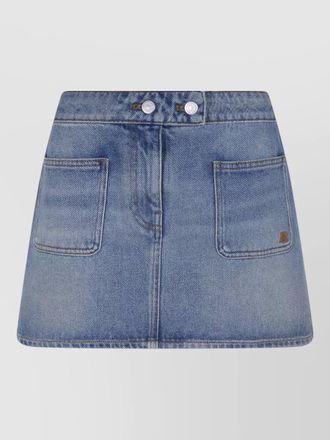 Courr&egrave;ges denim mini skirt