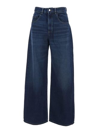 Icon Denim Los Angeles Poppy Blue Jeans With Logo Patch On The Rear And Belt Loops In Denim Woman