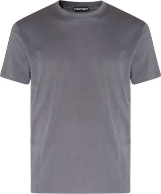 Tom Ford T-Shirt Girocollo In Lyocell E Cotone-Uomo