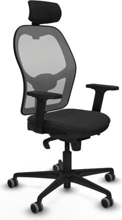 Piqueras y Crespo Piqueras Y Crespo - Jorquera Sincro Malla Gris Similpiel Negro Brazos 2d Base Nailon Cabecero 2d Ruedas 65mm Engomada