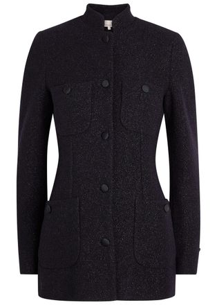 Liberowe Raja Metallic Tweed Jacket - Navy - S (UK8-10 / S)