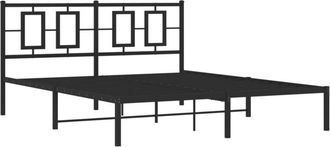 vidaXL Estructura Cama Sin Colch&oacute;n Con Cabecero Metal Negro 150x200 Cm Vidaxl