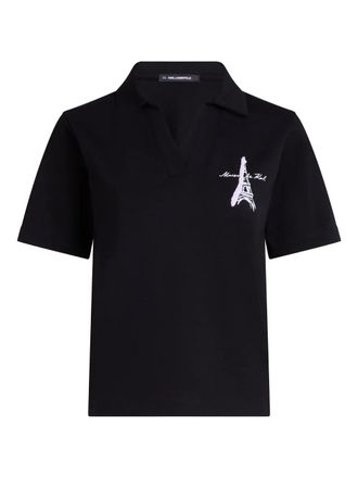 Karl Lagerfeld Eiffel Tower sketch-print t-shirt - Black