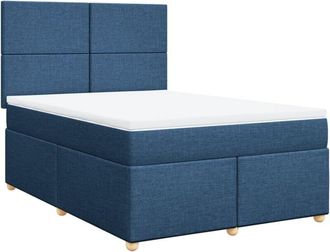 vidaXL Vidaxl - Cama Box Spring Con Colch&oacute;n Tela Azul 160x200 Cm