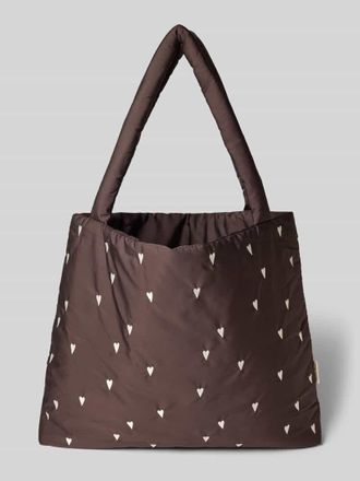 Studio Noos Tote Bag mit Logo-Detail Modell Puffy in Dunkelbraun, Gr&ouml;&szlig;e 1