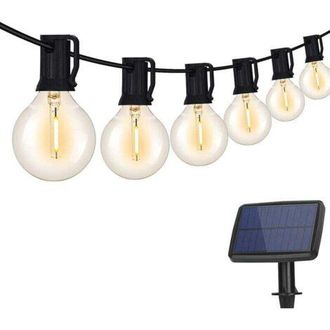 OEM Guirnalda De Luces Solares Para Exteriores E Interiores, 10 Bombillas De Tungsteno Con 4 Modos De Iluminaci&oacute;n Para Jard&iacute;n, Fiestas Y Decoraci&oacute;n De Bod