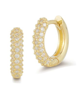 Chloe and Madison Chloe And Madison 14K Over Silver Cz Huggie Earrings