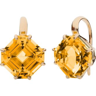 Goshwara Gossip Asscher-Cut Blue Topaz Drop Earrings in Citrine at Nordstrom